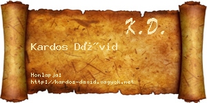 Kardos Dávid névjegykártya